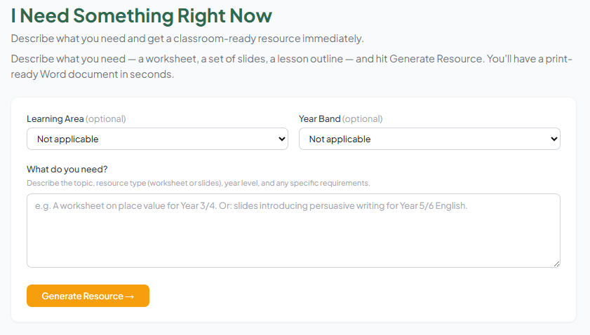 Unit Planner quick resource screenshot